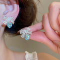 Elegant Copper Zircon Bow Pendant Clip-on Earrings for Non-Pierced Ears view 4