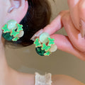 Vintage Purple Enamel Butterfly Alloy Stud Earrings, Sweet Spring Summer Niche Design view 4