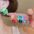Vintage Purple Enamel Butterfly Alloy Stud Earrings, Sweet Spring Summer Niche Design view 2