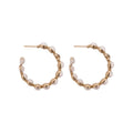 French Vintage Faux Pearl Hoop Earrings With Rhinestone Flower C Shape Pendant Elegant Ear Jewelry view 5