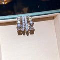 Light Luxury Gold Butterfly Zircon Faux Pearl Stud Earrings For Women view 4