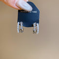Light Luxury Gold Butterfly Zircon Faux Pearl Stud Earrings For Women view 2