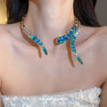 Geometric Rhinestone Copper Choker Necklace For Women Sweet Cool Statement Jewelry view 3