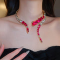 Geometric Rhinestone Copper Choker Necklace For Women Sweet Cool Statement Jewelry view 4