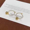 2026 New Faux Pearl Beaded Hoop Earrings, French Vintage Light Luxury Elegant Round Ear Jewelry view 2