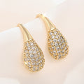 Elegant Teardrop Hook Earrings Full Zircon Pave French Style Copper Jewelry For Women view 3