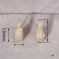 Elegant Teardrop Hook Earrings Full Zircon Pave French Style Copper Jewelry For Women view 4