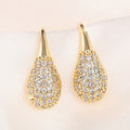 Elegant Teardrop Hook Earrings Full Zircon Pave French Style Copper Jewelry For Women view 5