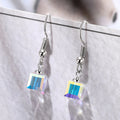 Simple European Women's Drop Earrings With Colorful Square Design, Daily Date Jewelry Accessory view 3