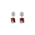 Copper Square Waterdrop Zircon Stud Earrings French Palace Style Light Luxury Geometric Jewelry view 5
