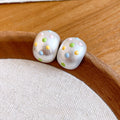 Modern Minimalist Alloy Oval Enamel Pendant Drop Earrings For Commuter Style view 4