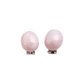 Sweet Floral Copper Stud Earrings With Silver Posts, Enamel Oval Rhinestone Light Luxury Design view 5