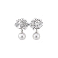 Light Luxury Faux Pearl Rhinestone Flower Basket Drop Earrings For Women view 5