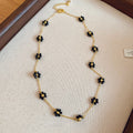 Old Money Style Faux Pearl Crystal Beaded Flower Adjustable Collarbone Necklace For Women view 4