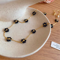 Old Money Style Faux Pearl Crystal Beaded Flower Adjustable Collarbone Necklace For Women view 2