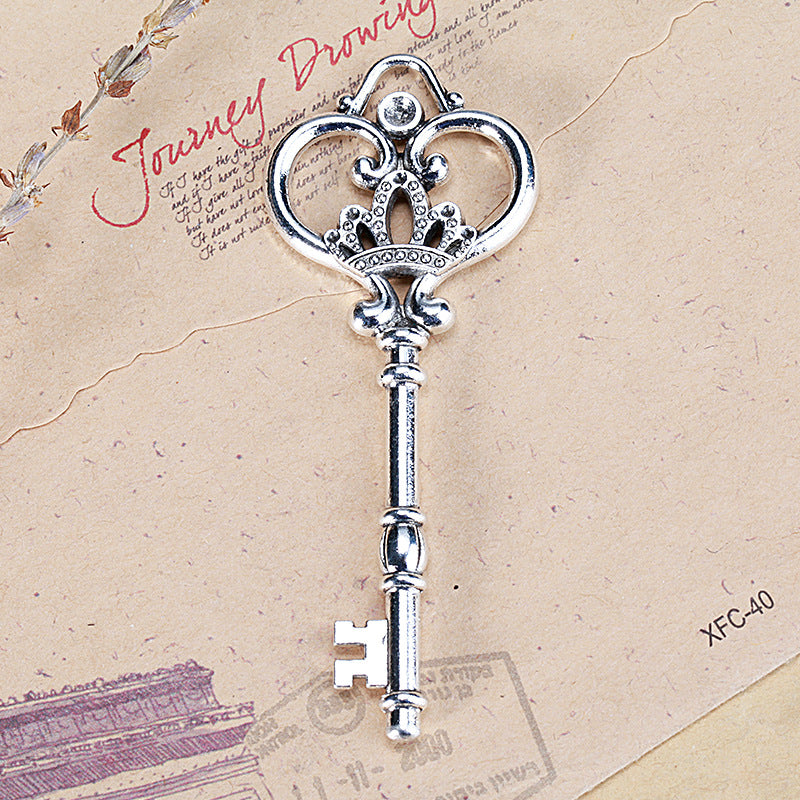 83x31mm Vintage Crown Key Alloy Charm Pendant