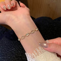 Light Luxury Zircon Oval Adjustable Bangle With Pig Nose Design Elegant Fashion Jewelry view 4