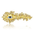 Matte Gold Alloy Evil Eye Brooch Pin For Suit Coat view 5