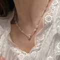 Glass Irregular Beaded Round Pendant Necklace Summer Fresh Light Luxury Geometric Choker For Women view 4