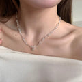 Glass Irregular Beaded Round Pendant Necklace Summer Fresh Light Luxury Geometric Choker For Women view 2
