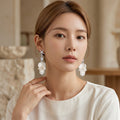 Elegant Vacation Starfish Zircon Stud With Shell Pearl Petal Tassel Luxury Dangle Drop Earrings view 3