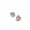 Light Luxury Asymmetric Flower Rhinestone Stud Earrings With Silver Pin And Enamel Detail view 5