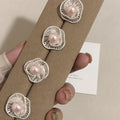 Faux Pearl Round Flower Stud Earrings, Fairy Style Elegant Light Luxury Women's Jewelry view 1