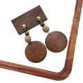 2026 New Wooden Geometric Flower Stud Earrings Ethnic Style Lightweight Statement Jewelry view 5