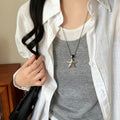 Minimalist Metal Star Adjustable Geometric Collarbone Necklace With Niche Cool Style Design view 4