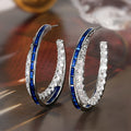 European American Light Luxury Zircon Large C Hoop Earrings, Niche Exaggerated Ear Jewelry view 1