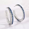 European American Light Luxury Zircon Large C Hoop Earrings, Niche Exaggerated Ear Jewelry view 3