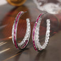 European American Light Luxury Zircon Large C Hoop Earrings, Niche Exaggerated Ear Jewelry view 5