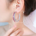 European American Light Luxury Zircon Large C Hoop Earrings, Niche Exaggerated Ear Jewelry view 4