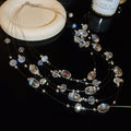 Old Money Bohemian Vintage Glass Crystal Multi Layer Oval Shell Sweater Necklace For Women view 4