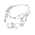 Old Money Bohemian Vintage Glass Crystal Multi Layer Oval Shell Sweater Necklace For Women view 5
