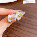 Glass Pearl Zircon Wide C Shape Stud Earrings Oval Geometric Light Luxury Elegant Jewelry view 3