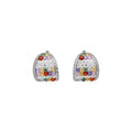 Glass Pearl Zircon Wide C Shape Stud Earrings Oval Geometric Light Luxury Elegant Jewelry view 5