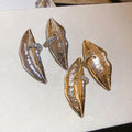Rhinestone Lip Metal Stud Earrings For Women European American Statement Geometric Jewelry view 4