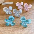 Alloy Pearl Flower Drop Earrings Sweet Vacation Style Silver Needle Stud Jewelry view 1