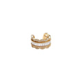 French Lace Zircon C-Shaped Copper Clip-on Earrings, Light Luxury Vintage Ear Cuffs view 5