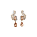 Vintage Copper Zircon Square Waterdrop Pendant Drop Earrings For Women Light Luxury Jewelry view 5