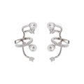 French Irregular Faux Pearl Zircon Geometric Clip-on Earrings For Women No Piercing Ear Cuffs view 5