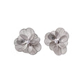 Statement Metal Hollow Flower Faux Pearl Clip-on Earrings, Light Luxury Dangle Jewelry view 5