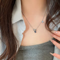 French Light Luxury Copper Zircon Round Flower Adjustable Collarbone Necklace For Women view 1