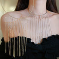 Metal Round Tassel Choker Necklace For Women, Light Luxury Geometric Statement Collarbone Chain view 1