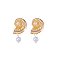 Elegant Ocean Style Alloy Conch Shell Spiral Metal Faux Pearl Drop Beach Vacation Statement Earrings view 5