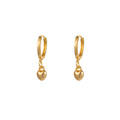 Elegant Light Luxury Gold Alloy Hoop Drops With Puffy Heart Charm For Women Fashion Jewelry Earrings view 5