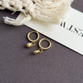 Elegant Light Luxury Gold Alloy Hoop Drops With Puffy Heart Charm For Women Fashion Jewelry Earrings view 3
