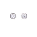 Elegant Korean Luxury Square Zircon Halo Studs For Women Rhinestone Alloy Silver Needle Earrings view 5