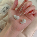 Elegant French Teardrop Cluster Zircon Rhinestone Alloy Stud Earrings For Women Luxury Minimalist Earrings view 4